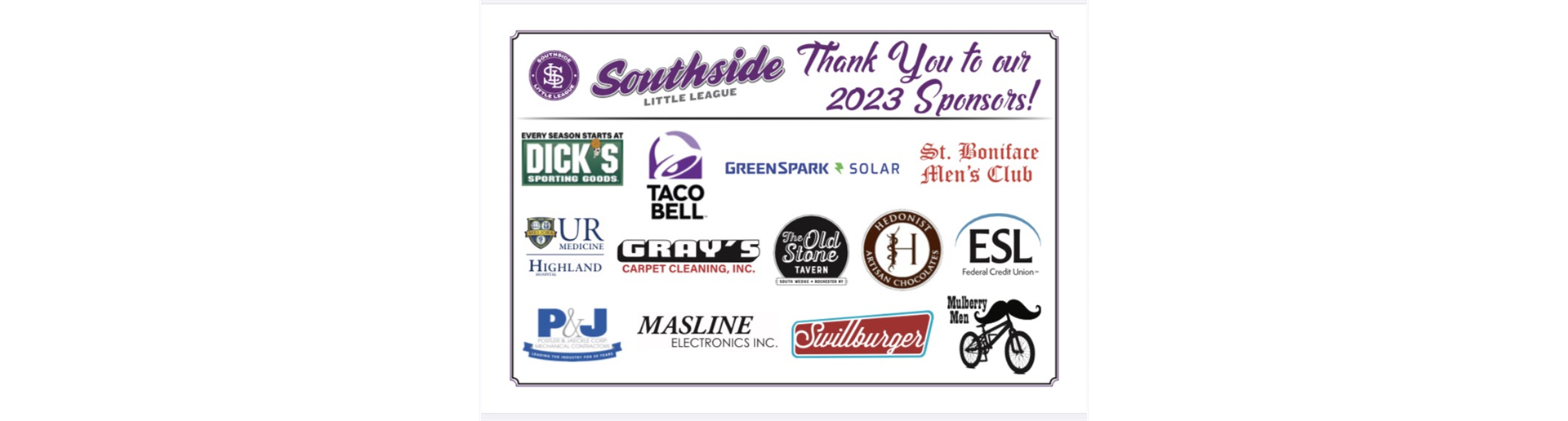 Thank you 2023 Sponsors